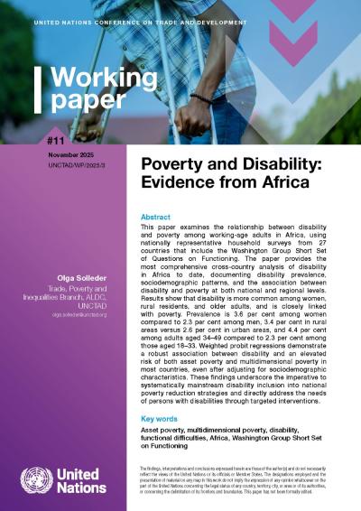 Cover for Poverty and disability: Evidence from Africa